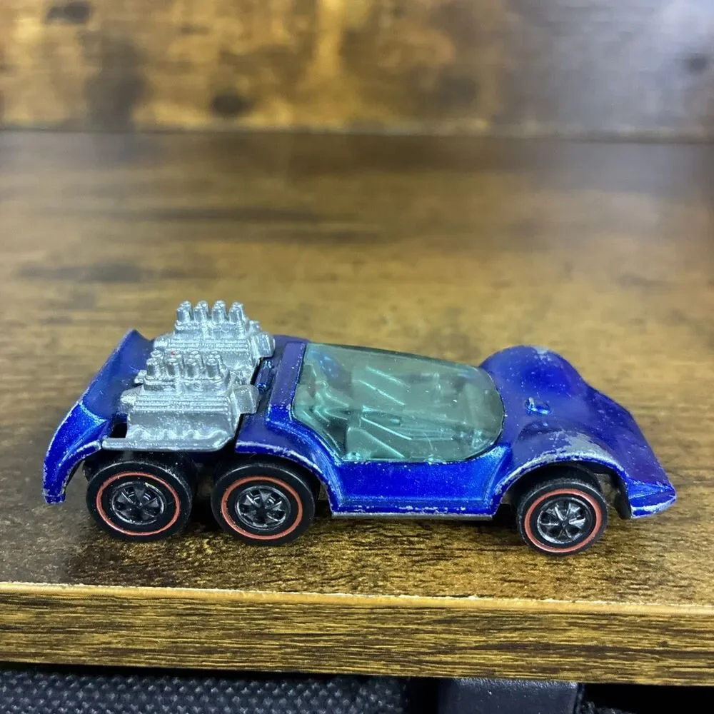 1/64 SCALE HOT WHEELS VINTAGE LOOSE REDLINE AQUA SIX SHOOTER